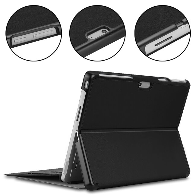 Case2go - Hoes geschikt voor Microsoft Surface Pro 9 - 13 inch Cover - Book Case met Stand Functie - Zwart