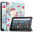 Case2go - Tablet hoes geschikt voor Amazon Fire 8 HD (2022) - 8 Inch Tri-fold cover - Met Touchpad &amp; Stand functie - Eenhoorn