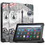 Case2go - Tablet hoes geschikt voor Amazon Fire 8 HD (2022) - 8 Inch Tri-fold cover - Met Touchpad &amp; Stand functie - Eiffeltoren