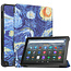 Case2go - Tablet hoes geschikt voor Amazon Fire 8 HD (2022) - 8 Inch Tri-fold cover - Met Touchpad &amp; Stand functie - Sterrenhemel