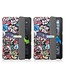 Case2go - Tablet hoes geschikt voor Amazon Fire 8 HD (2022) - 8 Inch Tri-fold cover - Met Touchpad &amp; Stand functie - Grafitti