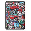 Case2go - Tablet hoes geschikt voor Amazon Fire 8 HD (2022) - 8 Inch Tri-fold cover - Met Touchpad &amp; Stand functie - Grafitti