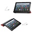 Case2go - Tablet hoes geschikt voor Amazon Fire 8 HD (2022) - 8 Inch Tri-fold cover - Met Touchpad &amp; Stand functie - Donker Rood