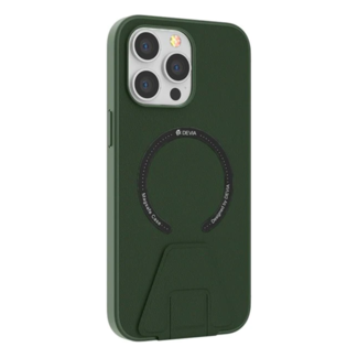 Devia Hoesje geschikt voor Apple iPhone 14 Plus - Devia Magnetische Case - Back Cover met Standfunctie &amp; Oplaadfuncties - Donker Groen