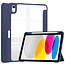 Case2go - Tablet hoes geschikt voor Apple iPad 10 10.9 (2022) - Transparante Case - Tri-fold Back Cover - Met Pencil Houder en Auto Wake/Sleep functie - Blauw