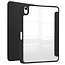 Case2go - Tablet hoes geschikt voor Apple iPad 11 (2025) A16 / Apple iPad 10.9 (2022) - Transparante Case - Tri-fold Back Cover - Met Pencil Houder en Auto Wake/Sleep functie - Zwart