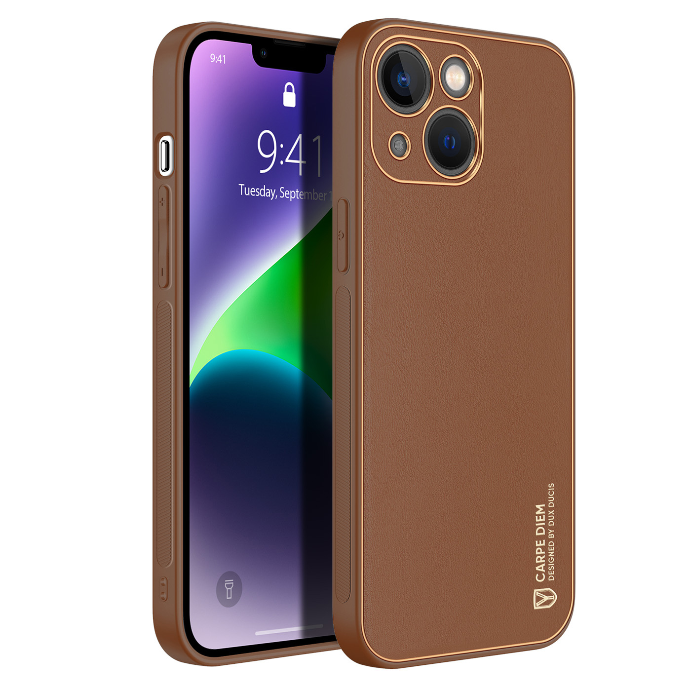 Dux Ducis - Telefoonhoesje geschikt voor iPhone 14 Plus - Yolo serie - Bruin afbeelding