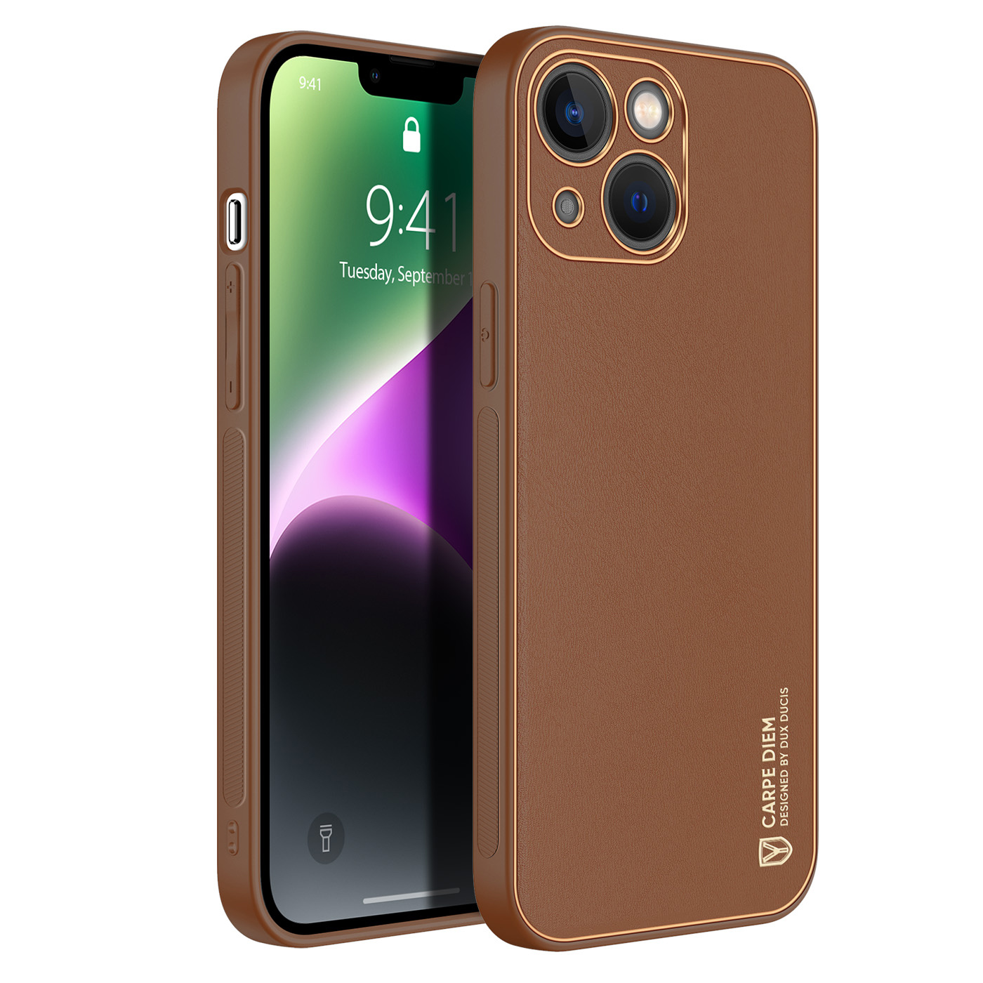 Dux Ducis - Telefoonhoesje geschikt voor iPhone 14 - Yolo serie - Bruin afbeelding
