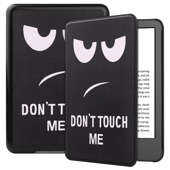 Case2go - E-reader Hoes geschikt voor Amazon Kindle 11 (2022) - Tri-fold Cover - Auto/Wake functie - Don't Touch Me