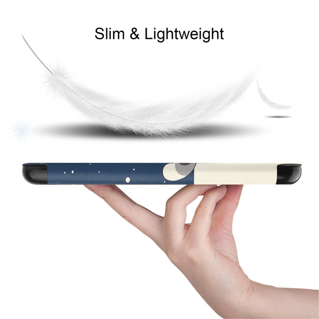 Case2go - E-reader Hoes geschikt voor Amazon Kindle 11 (2022) - 6 Inch - Tri-fold Cover - Auto/Wake functie - Good Night