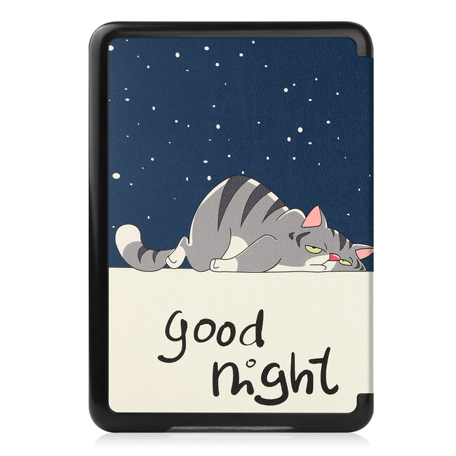 Case2go - E-reader Hoes geschikt voor Amazon Kindle 11 (2022) - 6 Inch - Tri-fold Cover - Auto/Wake functie - Good Night