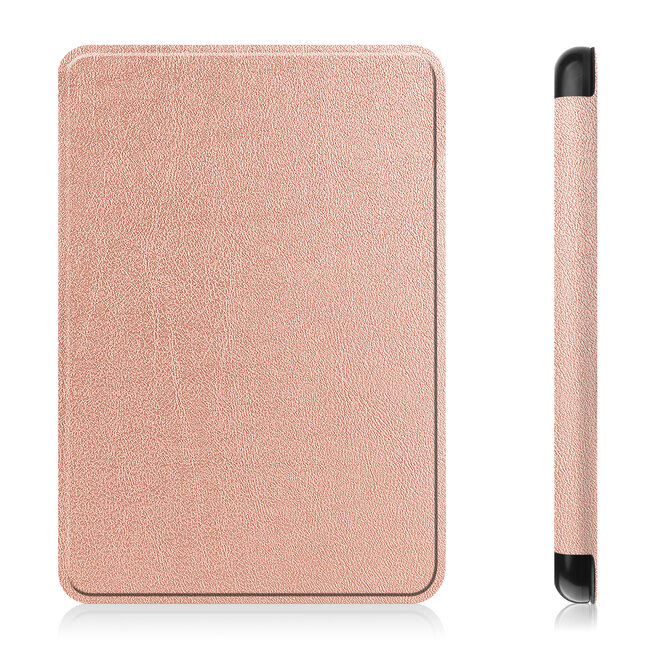 Case2go - E-reader Hoes geschikt voor Amazon Kindle 11 (2022) - 6 Inch - Tri-fold Cover - Auto/Wake functie - Rose Gold