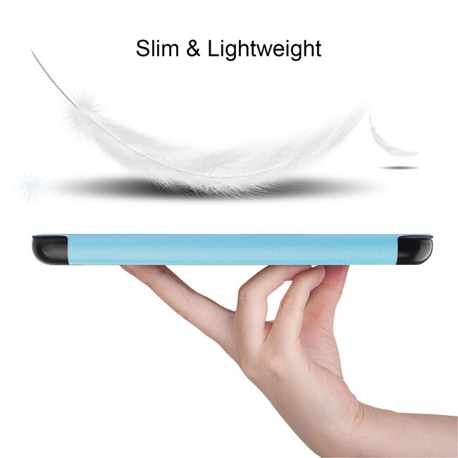 Case2go - E-reader Hoes geschikt voor Amazon Kindle 11 (2022) - 6 Inch - Tri-fold Cover - Auto/Wake functie - Licht Blauw