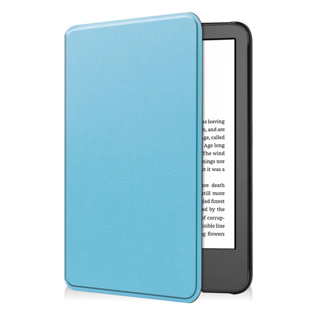 Case2go - E-reader Hoes geschikt voor Amazon Kindle 11 (2022) - 6 Inch - Tri-fold Cover - Auto/Wake functie - Licht Blauw