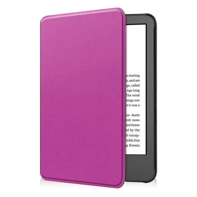 Case2go - E-reader Hoes geschikt voor Amazon Kindle 11 (2022) - 6 Inch - Tri-fold Cover - Auto/Wake functie - Paars