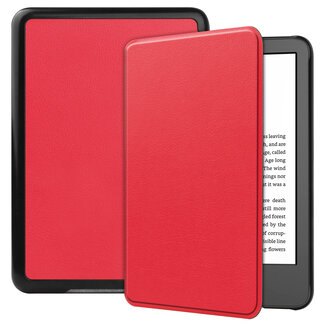 Case2go Case2go - E-reader Hoes geschikt voor Amazon Kindle 11 (2022) - 6 Inch - Tri-fold Cover - Auto/Wake functie - Rood