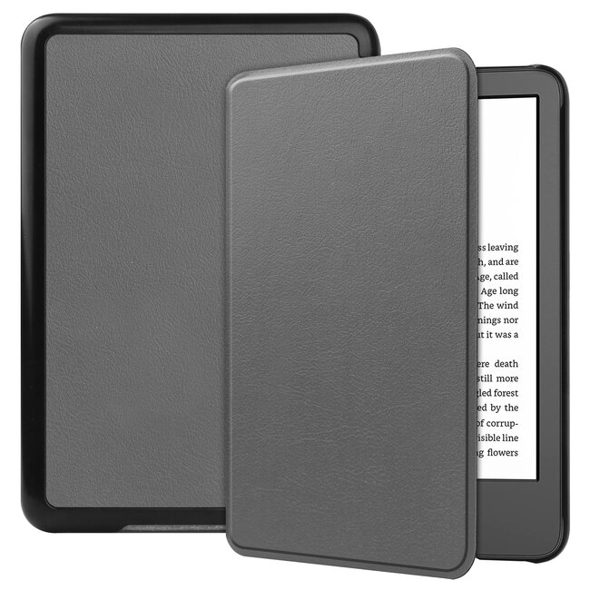 Case2go - E-reader Hoes geschikt voor Amazon Kindle 11 (2022) - Tri-fold Cover - Auto/Wake functie - Grijs