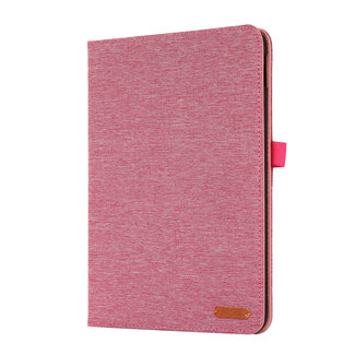 Case2go Case2go - Tablet hoes geschikt voor iPad 10 10.9 (2022) - Bookcase van spijkerstof met magneetsluiting en pasjeshouder - Roze