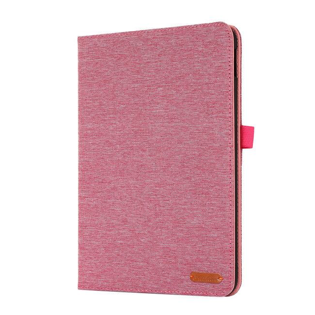 Case2go - Tablet hoes geschikt voor Apple iPad 11 (2025) A16 / Apple iPad 10.9 (2022) - Bookcase van spijkerstof met magneetsluiting en pasjeshouder - Roze