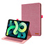 Case2go - Tablet hoes geschikt voor Apple iPad 11 (2025) A16 / Apple iPad 10.9 (2022) - Bookcase van spijkerstof met magneetsluiting en pasjeshouder - Roze