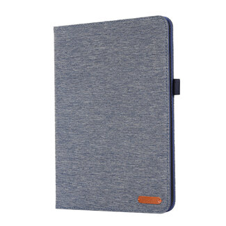 Case2go Case2go - Tablet hoes geschikt voor iPad 10 10.9 (2022) - Bookcase van spijkerstof met magneetsluiting en pasjeshouder - Blauw