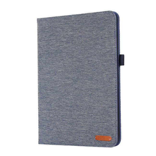 Case2go - Tablet hoes geschikt voor iPad 10 10.9 (2022) - Bookcase van spijkerstof met magneetsluiting en pasjeshouder - Blauw