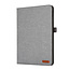 Case2go - Tablet hoes geschikt voor iPad 10 10.9 (2022) - Bookcase van spijkerstof met magneetsluiting en pasjeshouder - Grijs