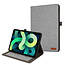 Case2go - Tablet hoes geschikt voor iPad 10 10.9 (2022) - Bookcase van spijkerstof met magneetsluiting en pasjeshouder - Grijs