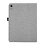 Case2go - Tablet hoes geschikt voor iPad 10 10.9 (2022) - Bookcase van spijkerstof met magneetsluiting en pasjeshouder - Grijs