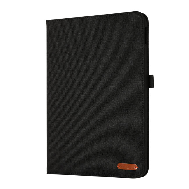 Case2go - Tablet hoes geschikt voor Apple iPad 11 (2025) A16 / Apple iPad 10.9 (2022) - Bookcase van spijkerstof met magneetsluiting en pasjeshouder - Zwart