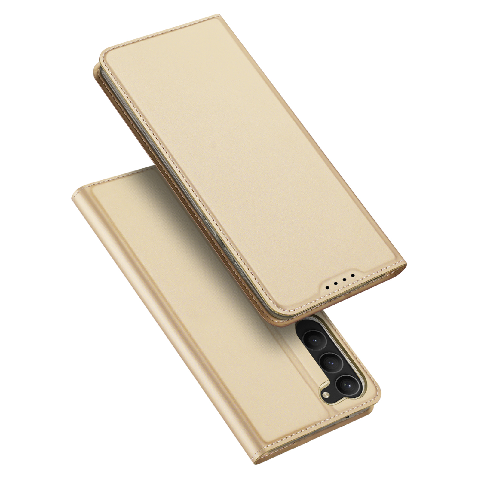 Telefoon hoesje geschikt voor Samsung Galaxy S23 Plus 5G - Dux Ducis Skin Pro  Book case - Goud afbeelding