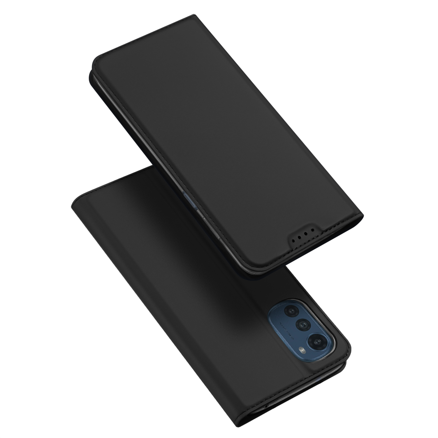 Telefoon hoesje geschikt voor Motorola Moto E32 - Dux Ducis Skin Pro  Book case - Zwart afbeelding