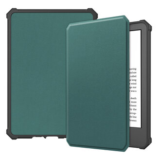 Case2go Case2go - Hoes geschikt voor Amazon Kindle 11 (2022) - TPU Book Case - Auto/Wake functie - Donker Groen