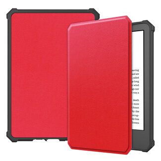 Case2go Case2go - Hoes geschikt voor Amazon Kindle 11 (2022) - TPU Book Case - Auto/Wake functie - Rood