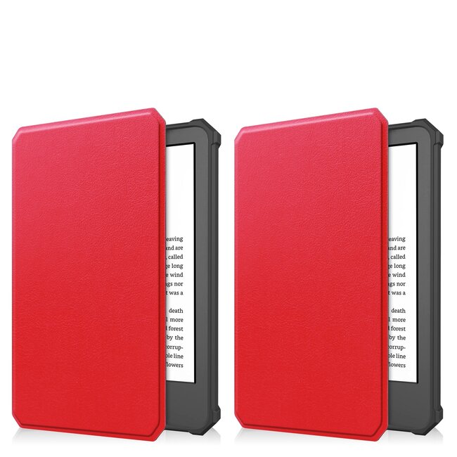 Case2go - Hoes geschikt voor Amazon Kindle 11 (2022) - TPU Book Case - Auto/Wake functie - Rood