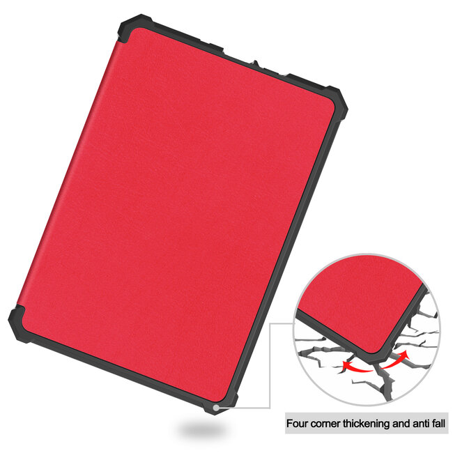 Case2go - Hoes geschikt voor Amazon Kindle 11 (2022) - TPU Book Case - Auto/Wake functie - Rood