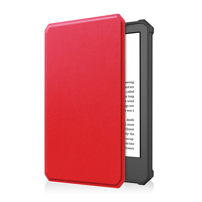 Case2go - Hoes geschikt voor Amazon Kindle 11 (2022) - TPU Book Case - Auto/Wake functie - Rood