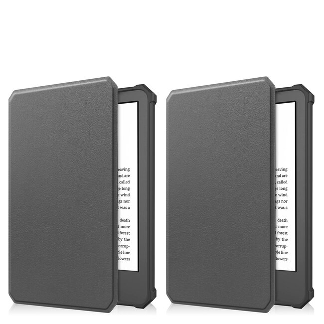 Case2go - Hoes geschikt voor Amazon Kindle 11 (2022) - TPU Book Case - Auto/Wake functie - Grijs