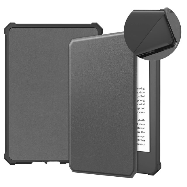 Case2go - Hoes geschikt voor Amazon Kindle 11 (2022) - TPU Book Case - Auto/Wake functie - Grijs