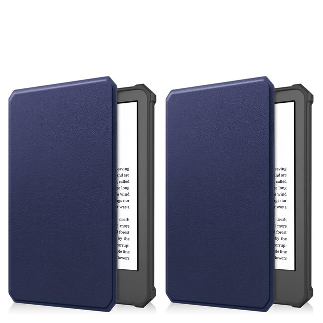 Case2go - Hoes geschikt voor Amazon Kindle 11 (2022) - TPU Book Case - Auto/Wake functie - Donker Blauw