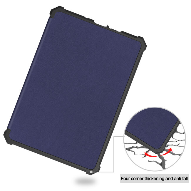 Case2go - Hoes geschikt voor Amazon Kindle 11 (2022) - TPU Book Case - Auto/Wake functie - Donker Blauw