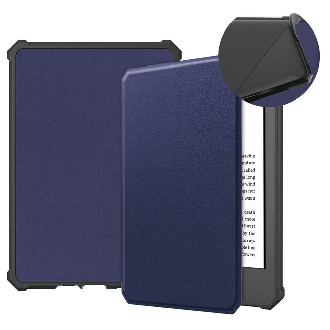 Case2go - Hoes geschikt voor Amazon Kindle 11 (2022) - TPU Book Case - Auto/Wake functie - Donker Blauw