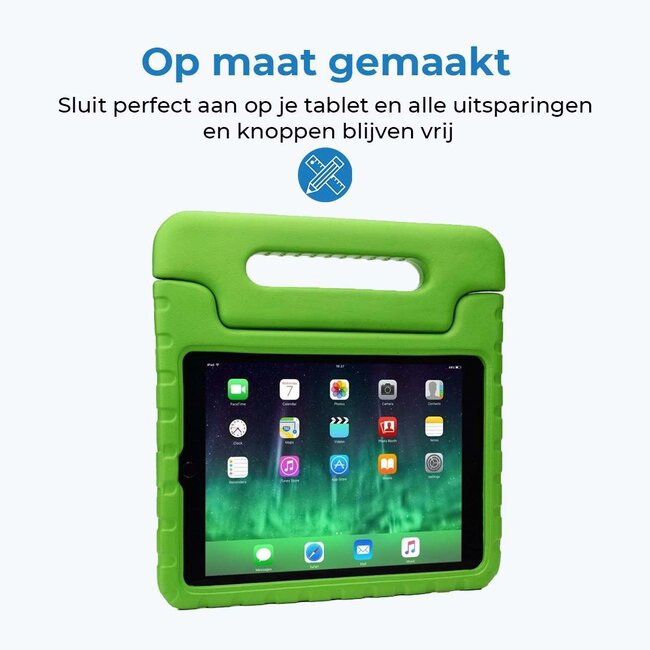 Tablet hoes voor Apple iPad Pro 12.9 (2022) - Kinderhoes met handvat - Schokbestendige Kids cover - Groen