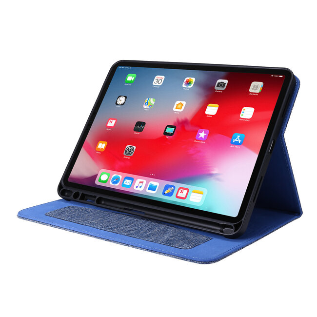 Case2go - Tablet hoes geschikt voor iPad Pro 11 (2022) - 11 Inch - Book Case met Soft TPU houder - Blauw