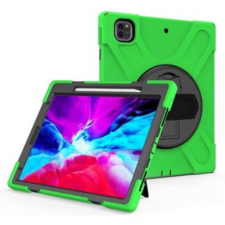 Case2go iPad Pro 12.9 (2022) Cover - Hand Strap Armor Case - Groen