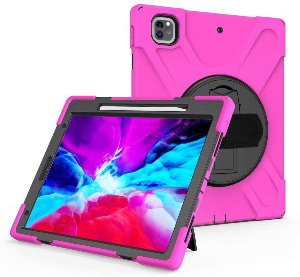 iPad Pro 12.9 (2022) Cover - Hand Strap Armor Case - Magenta afbeelding