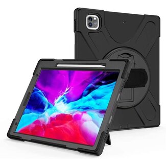 Case2go iPad Pro 12.9 (2022) Cover - Hand Strap Armor Case - Zwart