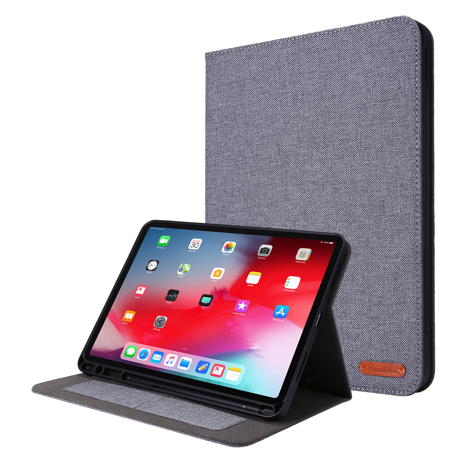 Case2go - Tablet hoes geschikt voor iPad Pro 11 (2022) - 11 Inch - Book Case met Soft TPU houder - Grijs afbeelding