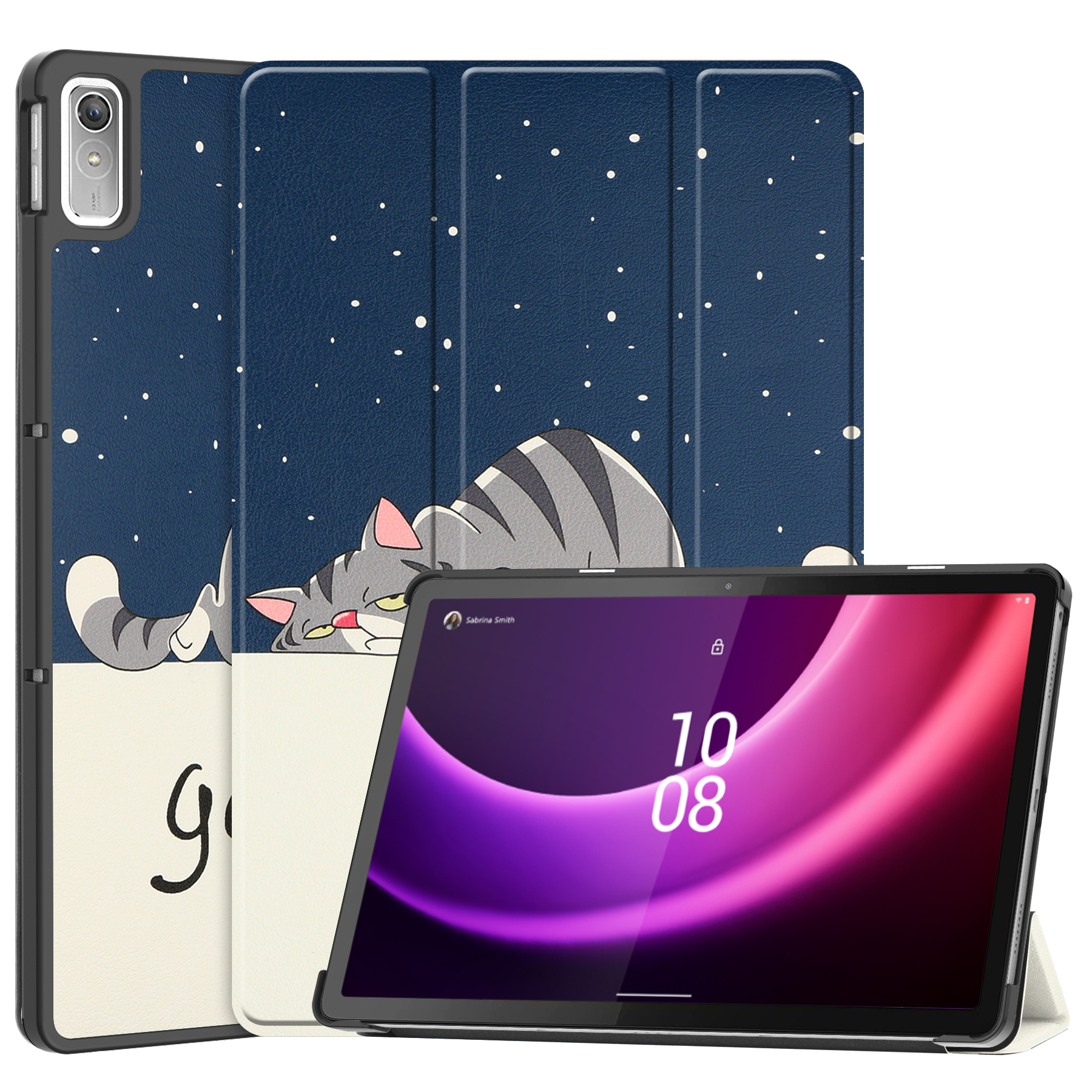 Case2go - Tablet hoes geschikt voor Lenovo Tab P11 - 2de Generatie (2022) - 11.5 inch - Book Case met Auto/Wake Functie - Good Night afbeelding