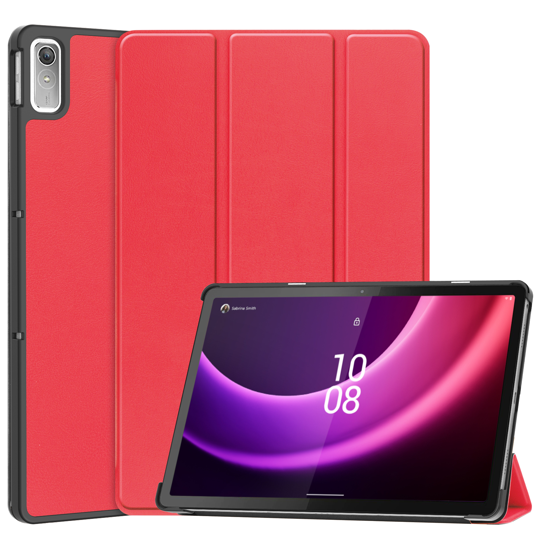 Case2go - Tablet hoes geschikt voor Lenovo Tab P11 - 2de Generatie (2022) - 11.5 inch - Book Case met Auto/Wake Functie - Rood afbeelding